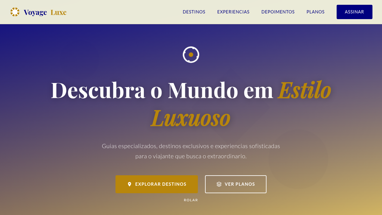 Editorial de Viagem Sofisticado