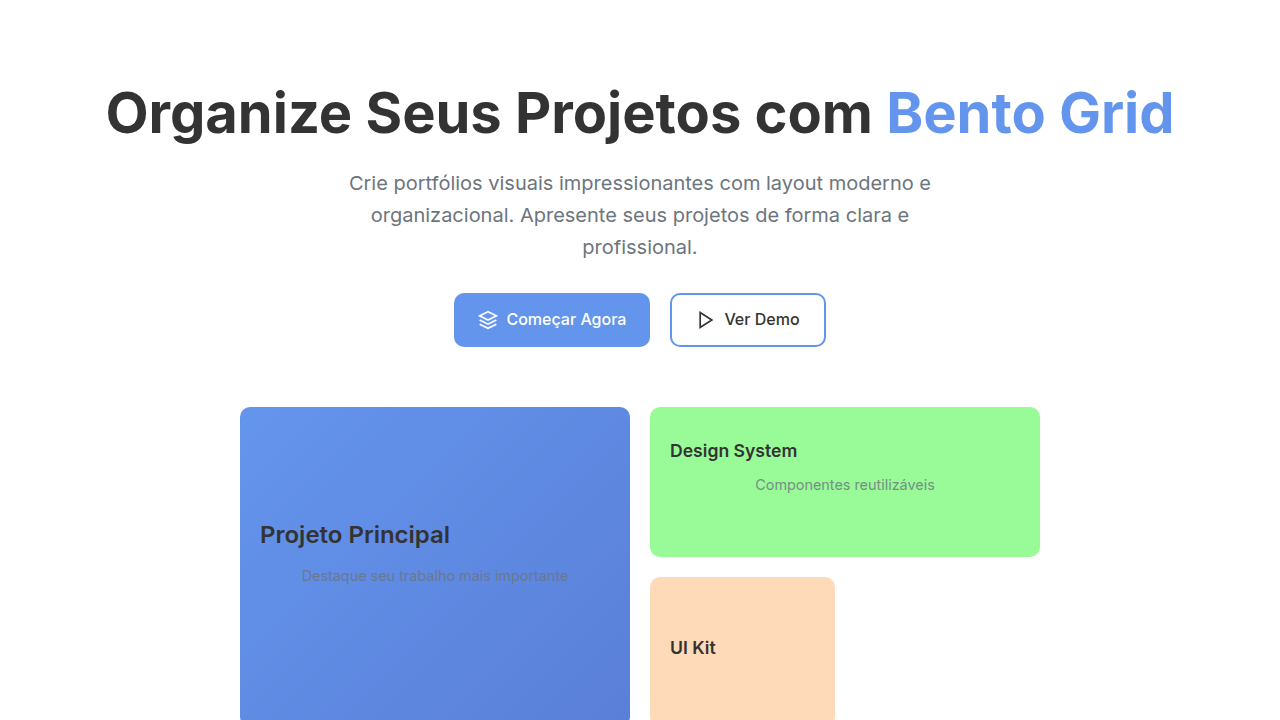 Bento Portfólio de Produto