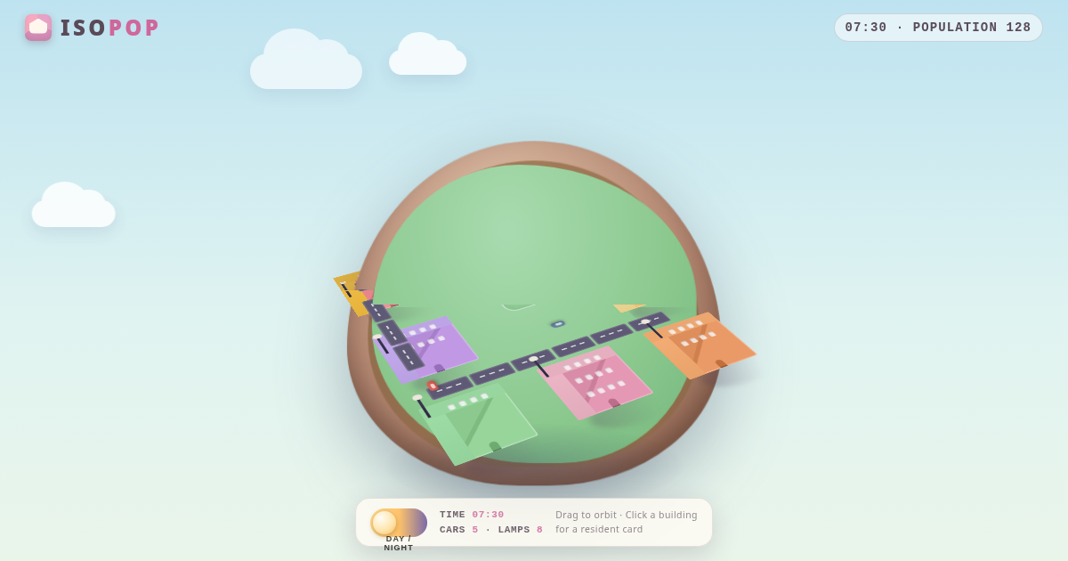 ISOPOP — a floating pastel city