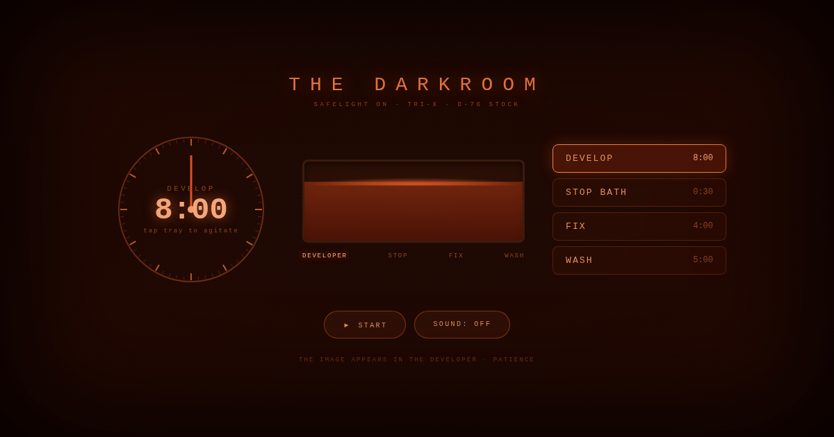 THE DARKROOM — a film development timer